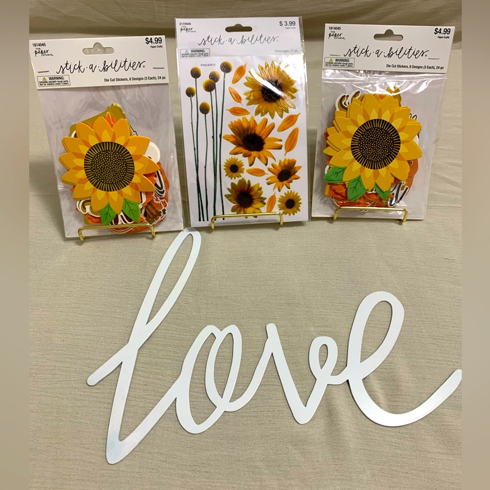 65 pc The Paper Studio Stickabilities Fall Themed & Sunflower Stickers